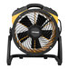A black metal XPOWER air circulator fan with a yellow square on the front.