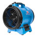 A blue and black XPOWER 12" industrial confined space ventilator fan.