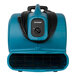 An XPOWER blue and black 3-speed air mover with telescopic handle and wheels.