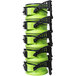 A stack of XPOWER green air circulators with black handles.