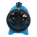 An XPOWER blue and black confined space ventilator fan.