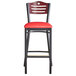 Lancaster Table & Seating Mahogany Finish Bar Height Bistro Chair with 2" Red Padded Seat Main Thumbnail 6
