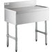 A Regency stainless steel underbar drainboard on a white counter.