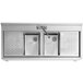 Regency 2 Bowl Underbar Sink with Faucet and Two Drainboards - 48" x 21" Main Thumbnail 6