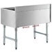 A Regency stainless steel underbar ice bin with cold plate and bottle holders.