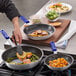 Choice 3-Piece Aluminum Non-Stick Fry Pan Set with Blue Silicone Handles - 8", 10", and 12" Frying Pans Main Thumbnail 1