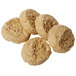 A group of round brown cookies on a white background.