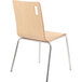 A National Public Seating Bushwick cafe chair with a natural wood finish and metal legs and frame.