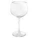 A Front of the House Drinkwise clear Tritan plastic wine glass with a stem.