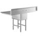 Regency 65" 16-Gauge Stainless Steel One Compartment Commercial Sink with Stainless Steel Legs, Cross Bracing, and 2 Drainboards - 17" x 23" x 12" Bowl Main Thumbnail 4