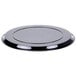 A WNA Comet black round catering tray with a high edge.