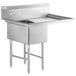 A Regency stainless steel one compartment sink with a rectangular sink and stainless steel legs.