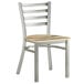 Lancaster Table & Seating Clear Coat Finish Ladder Back Chair with Driftwood Seat Main Thumbnail 3