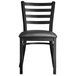 Lancaster Table & Seating Black Finish Metal Ladder Back Cafe Chair with Black Padded Seat Main Thumbnail 6