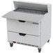 Beverage-Air SPED36HC-10C-2 36" 2 Drawer Cutting Top Refrigerated Sandwich Prep Table with 17" Wide Cutting Board Main Thumbnail 1
