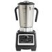 An AvaMix stainless steel commercial food blender with a lid and handle.
