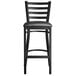 Lancaster Table & Seating Black Frame Ladder Back Bar Height Chair with Black Padded Seat Main Thumbnail 6