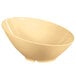 A beige GET Diamond Harvest melamine bowl with a slanted design.