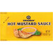 A yellow Kikkoman hot mustard sauce packet.