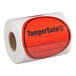 A roll of 250 red TamperSafe labels.