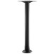 A Lancaster Table & Seating black metal table base with a black cylindrical pole and square base.