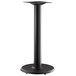 A Lancaster Table & Seating Excalibur black metal table base with a black counter height column.