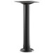 A Lancaster Table & Seating Excalibur black metal bolt down table base with a standard height column.