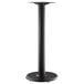 A Lancaster Table & Seating Excalibur black metal table base with a bar height column.