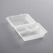 GET EC-01 9" x 9" x 3 1/2" Clear Customizable 3-Compartment Reusable Eco-Takeouts Container - 12/Case Main Thumbnail 4