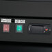 The customizable electronic control panel on a black Avantco GDS-47-HC glass door refrigerator.