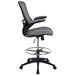 A grey office chair with black seat and backrest.