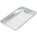 A silver rectangular aluminum Choice bun pan with a wire in rim.