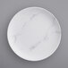 A white American Metalcraft melamine plate with a marble pattern.