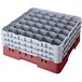 Cambro 36S900163 Red Camrack Customizable 36 Compartment 9 3/8" Glass Rack Main Thumbnail 1