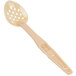 A beige plastic Cambro Camwear salad bar spoon with holes in it.