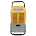 A yellow and grey Royal Sovereign dehumidifier with a black handle.