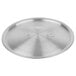 A Vollrath stainless steel lid with a metal handle.