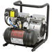 A black and silver DoughXpress air compressor with a gauge and hose.