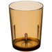 A light amber plastic tumbler with a smooth surface.