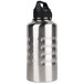 A Grizzly stainless steel water bottle with a black handle.