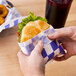 Choice 12" x 12" Blue Check Deli Sandwich Wrap Paper - 5000/Case Main Thumbnail 1