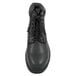 A close up of a Genuine Grip black leather work boot with laces.