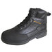 A black Genuine Grip men's steel toe work boot with laces and a rubber sole.