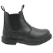 A Genuine Grip men's black leather boot with a black sole.