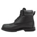 A black leather SR Max men's work boot with laces.