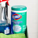 A case of Clorox Disinfecting Wipes on a counter.