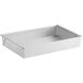 A silver rectangular baking pan with a white background.