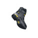 An ACE Redrock black work boot with yellow accents.