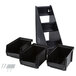 Vollrath 4842-06 Traex® Black Self-Serve Condiment Bin Stand Set with 3-Tier Stand and 8" Condiment Bins Main Thumbnail 6