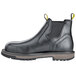 A black ACE Firebrand work boot with a yellow sole.